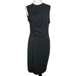 J.Crew 365 Womens Black Sleeveless Ruched Sheath Dress Size 10 Lyocell Blend
